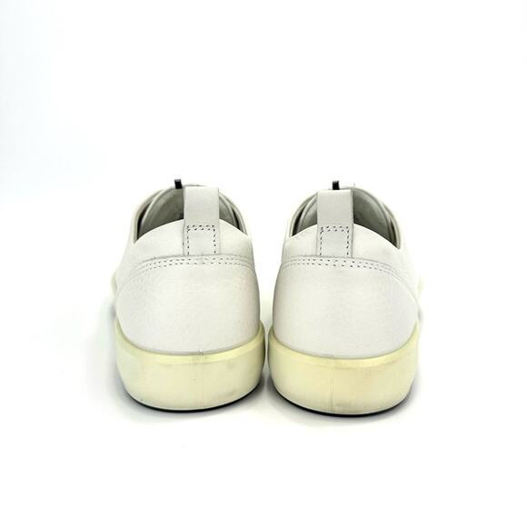 Ecco Women Danish Design Sneakers Size 10 White Leather Lace-Up Unisex Shoes - Picture 13 of 16